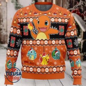 Charmander I Choose You Pokemon Ugly Christmas Sweater