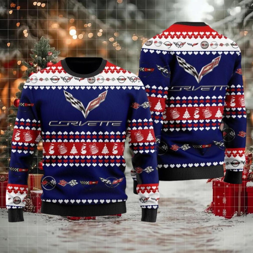 Chevrolet Corvette Merry Christmas Blue Ugly Sweater Chevrolet Corvette Merry Christmas Blue Ugly Sweater