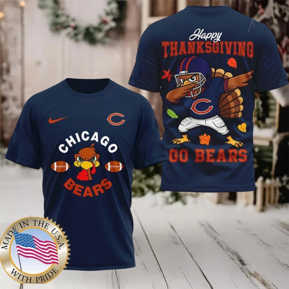 Chicago Bears NFL Turkey Game Happy Thanksgiving Shirt front view