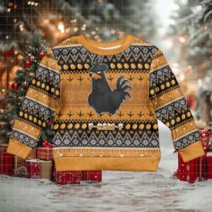 Chicken Christmas Kid Ugly Christmas Sweater F Caw F