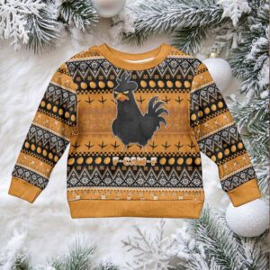 Chicken Christmas Kid Ugly Christmas Sweater F Caw F