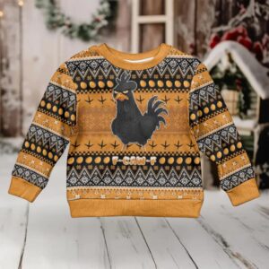 Chicken Christmas Kid Ugly Christmas Sweater F Caw F