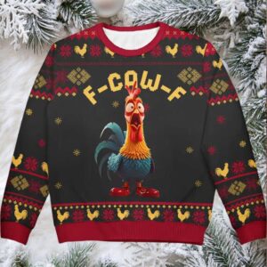 Chicken F Caw F Ugly Christmas Sweater