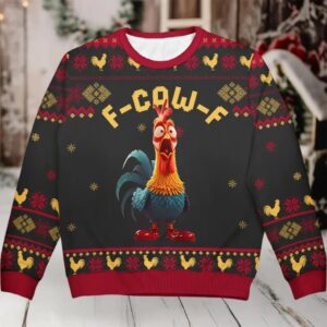 Chicken F Caw F Ugly Christmas Sweater