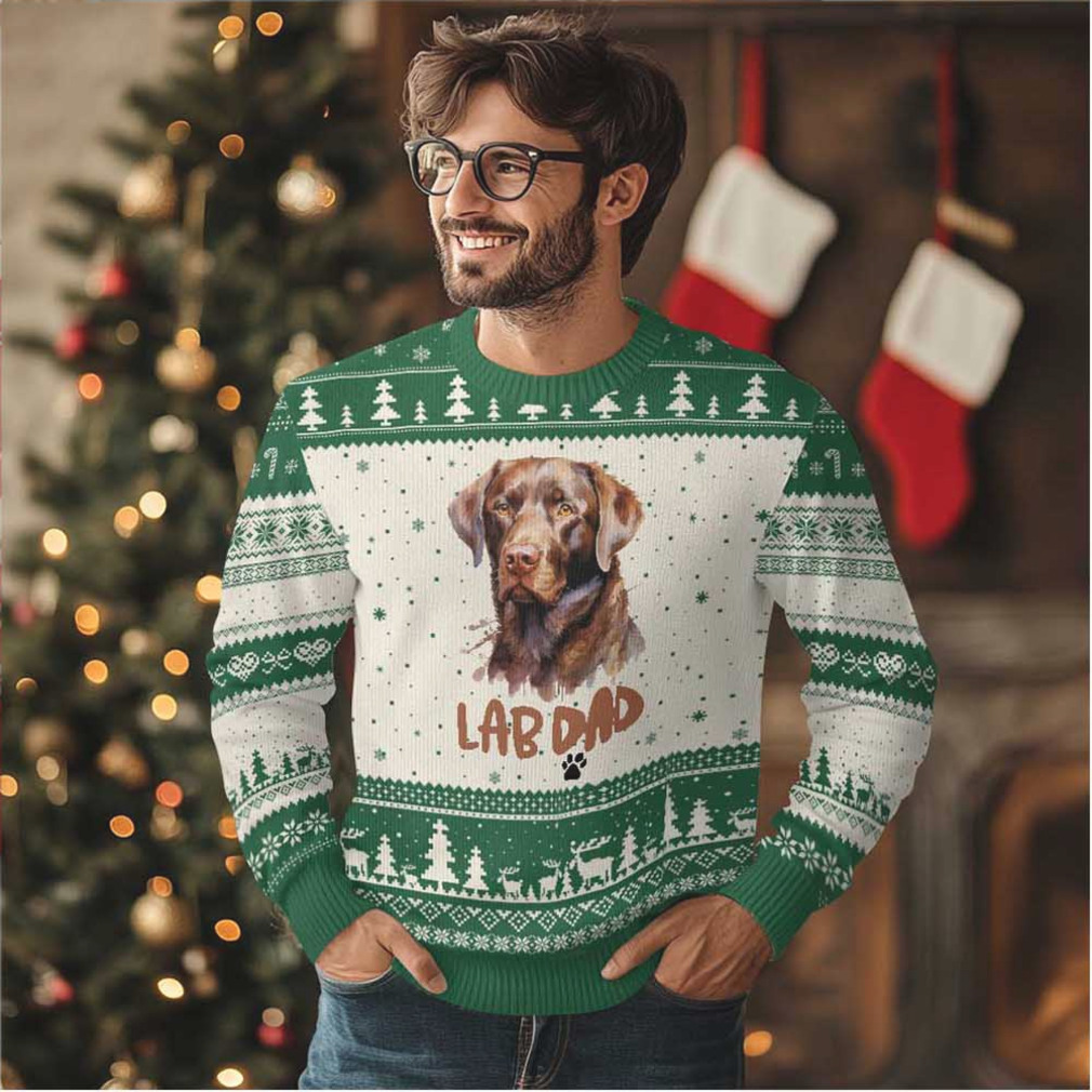 Chocolate Labrador Retriever Dad Ugly Christmas Sweater