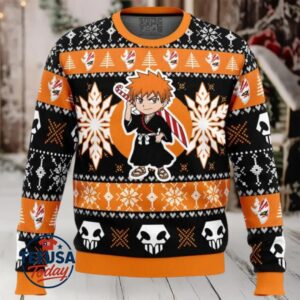Christmas Chibi Ichigo Bleach Ugly Christmas Sweater Christmas Chibi Ichigo Bleach Ugly Christmas Sweater