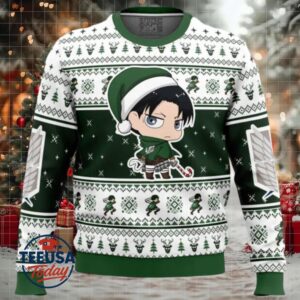 Christmas Chibi Levi Attack on Titan Ugly Christmas Sweater