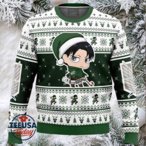Christmas Chibi Levi Attack on Titan Ugly Christmas Sweater