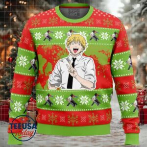 Christmas Denji Chainsaw Man Ugly Christmas Sweater