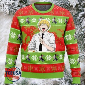 Christmas Denji Chainsaw Man Ugly Christmas Sweater