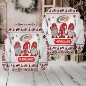 Christmas Gnomes Carolina Hurricanes Ugly Sweater Christmas 3D Sweater