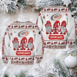 Christmas Gnomes Carolina Hurricanes Ugly Sweater Christmas 3D Sweater