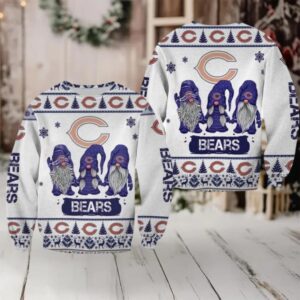 Christmas Gnomes Chicago Bears Ugly Sweater Christmas 3D Sweater