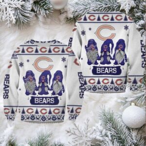 Christmas Gnomes Chicago Bears Ugly Sweater Christmas 3D Sweater