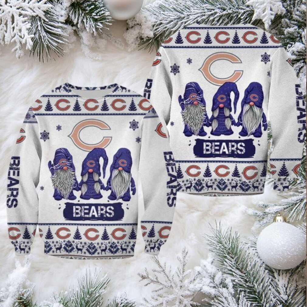 Christmas Gnomes Chicago Bears Ugly Sweater Christmas 3D Sweater