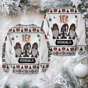 Christmas Gnomes Cincinnati Bengals Ugly Sweater Christmas 3D Sweater