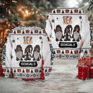 Christmas Gnomes Cincinnati Bengals Ugly Sweater Christmas 3D Sweater