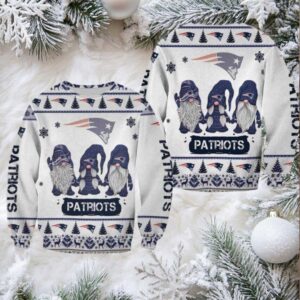 Christmas Gnomes New England Patriots Ugly Sweater Christmas 3D Sweater