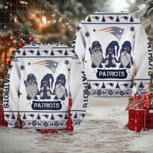 Christmas Gnomes New England Patriots Ugly Sweater Christmas 3D Sweater
