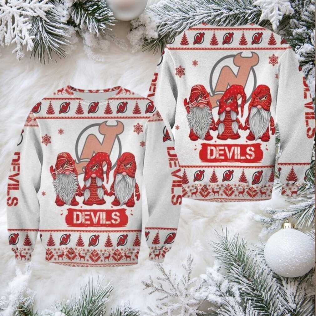 Christmas Gnomes New Jersey Devils Ugly Sweater Christmas 3D Sweater