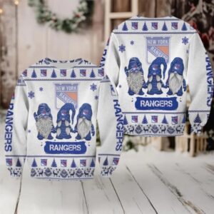 Christmas Gnomes New York Rangers Ugly Sweater Christmas 3D Sweater