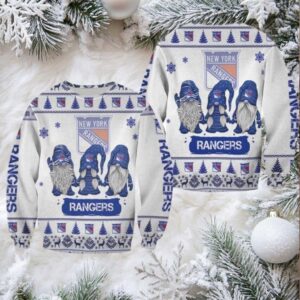 Christmas Gnomes New York Rangers Ugly Sweater Christmas 3D Sweater