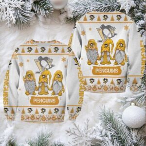 Christmas Gnomes Pittsburgh Penguins Ugly Sweater Christmas 3D Sweater