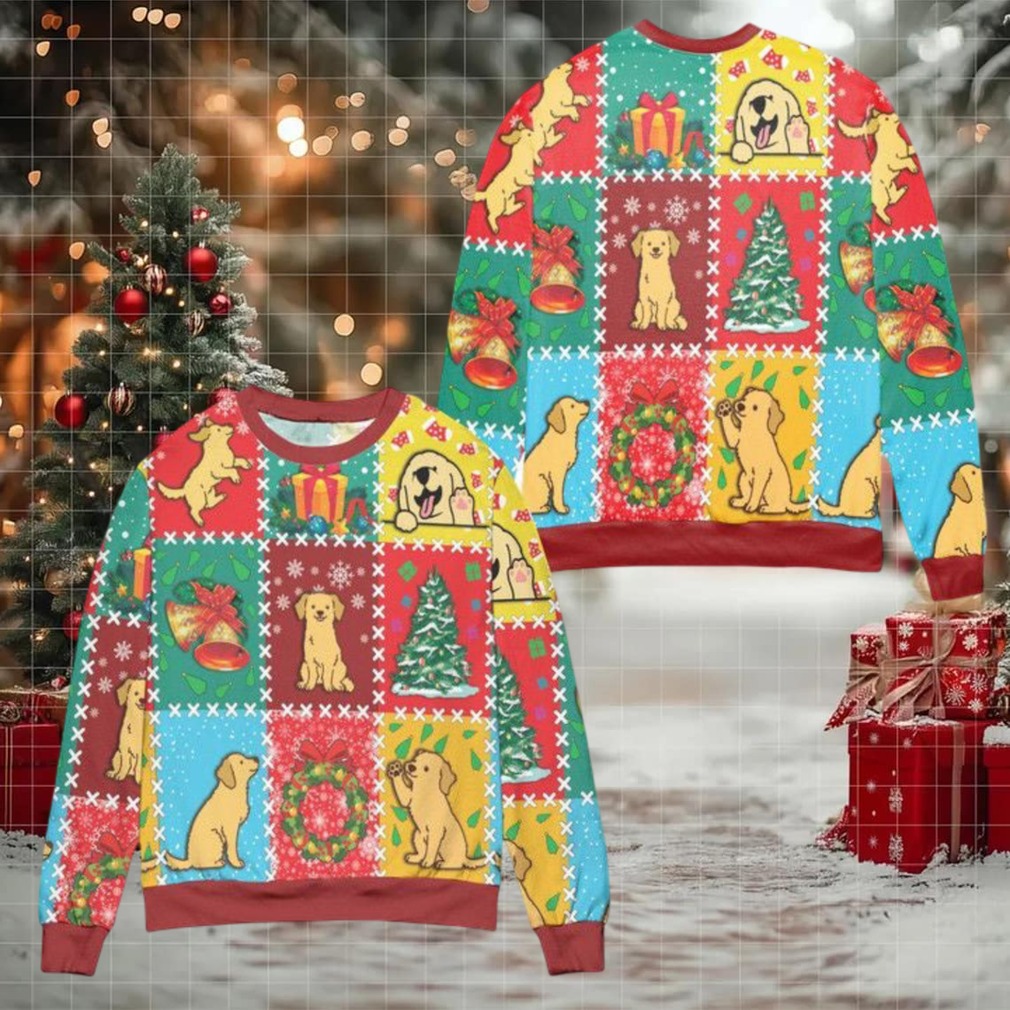 Christmas Holiday With Golden Retriever Ugly Christmas Sweater Christmas Holiday With Golden Retriever Ugly Christmas Sweater