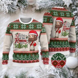 Christmas Jesus Is The Reason For The Season Ugly Pattern Sweatshirt