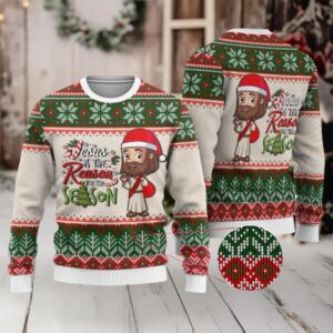 Christmas Jesus Is The Reason For The Season Ugly Pattern Sweatshirt