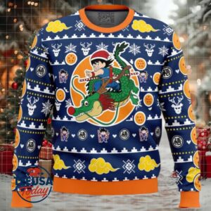 Christmas Kid Goku and Shenron Dragon Ball Z Ugly Christmas Sweater