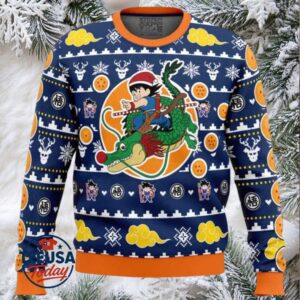 Christmas Kid Goku and Shenron Dragon Ball Z Ugly Christmas Sweater