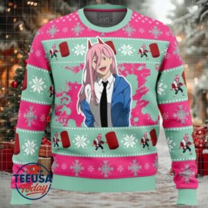 Christmas Power Chainsaw Man Ugly Christmas Sweater