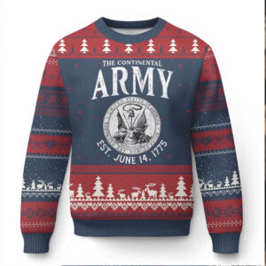 Continental Army America Independence Revolutionary War Seal Ugly Christmas Sweater