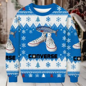 Converse And Fish Meme Christmas Ugly Sweatshirt