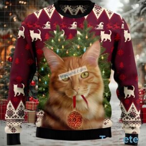 Cool Christmas Cat Ugly Sweater For Holiday Festivities