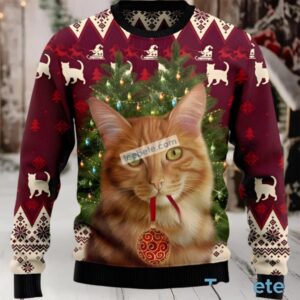Cool Christmas Cat Ugly Sweater For Holiday Festivities