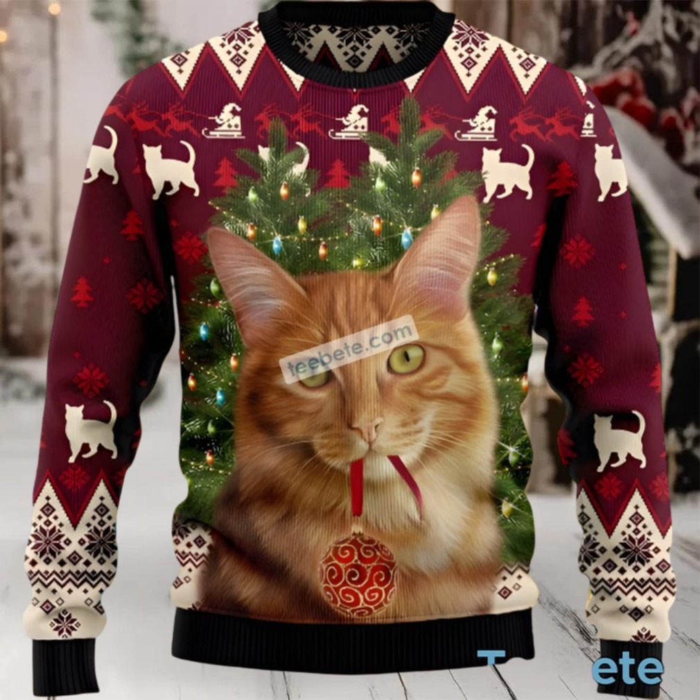 Cool Christmas Cat Ugly Sweater For Holiday Festivities Cool Christmas Cat Ugly Sweater For Holiday Festivities
