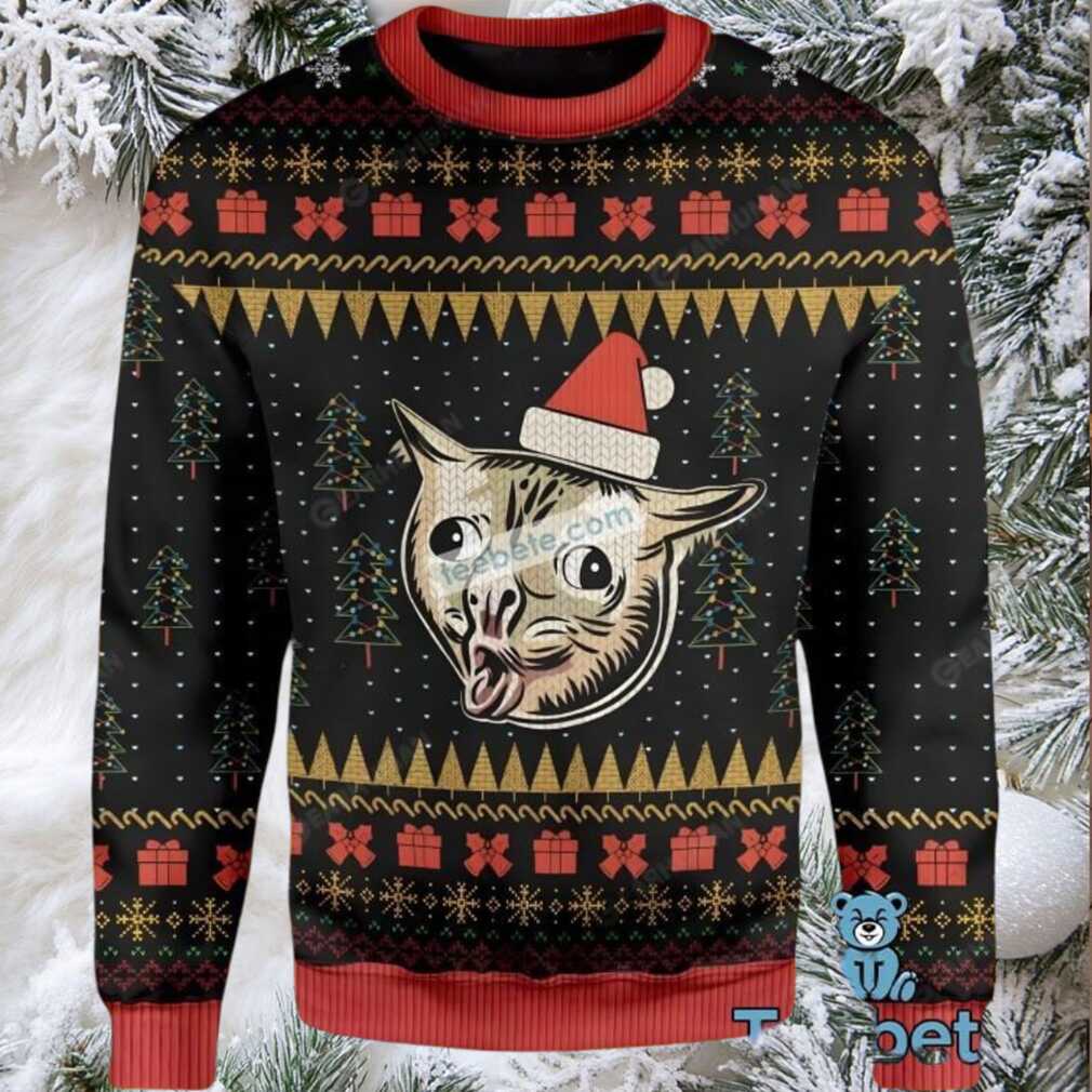 Coughing Cat Womens Ugly Christmas Sweater