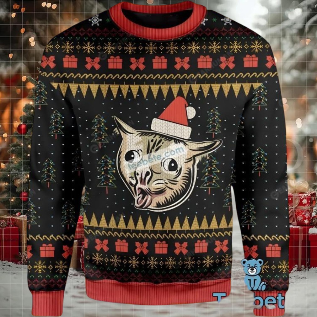 Coughing Cat Womens Ugly Christmas Sweater