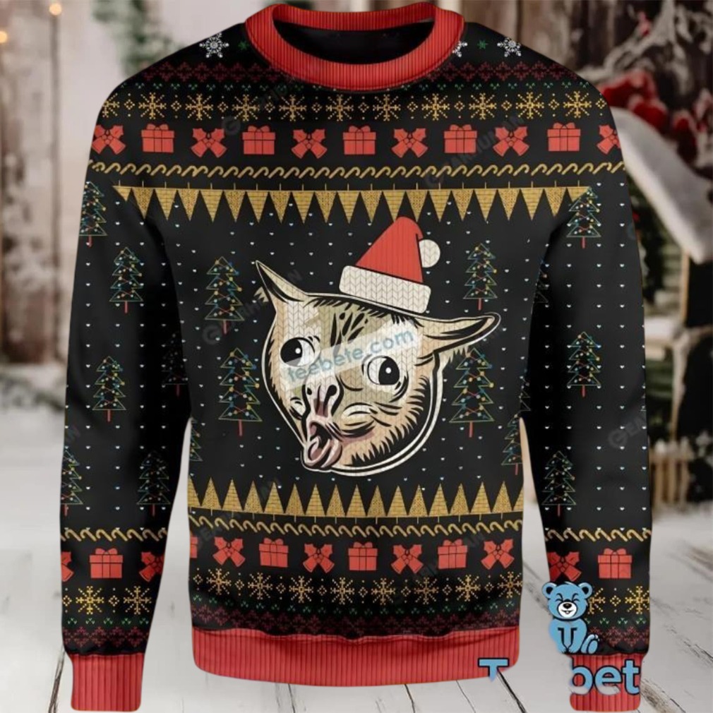 Coughing Cat Womens Ugly Christmas Sweater Coughing Cat Womens Ugly Christmas Sweater