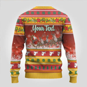 Custom Lithuania Christmas Ugly Christmas Sweater Lietuva Santa Claus With Reindeer Custom Lithuania Christmas Ugly Christmas Sweater Lietuva Santa Claus With Reindeer