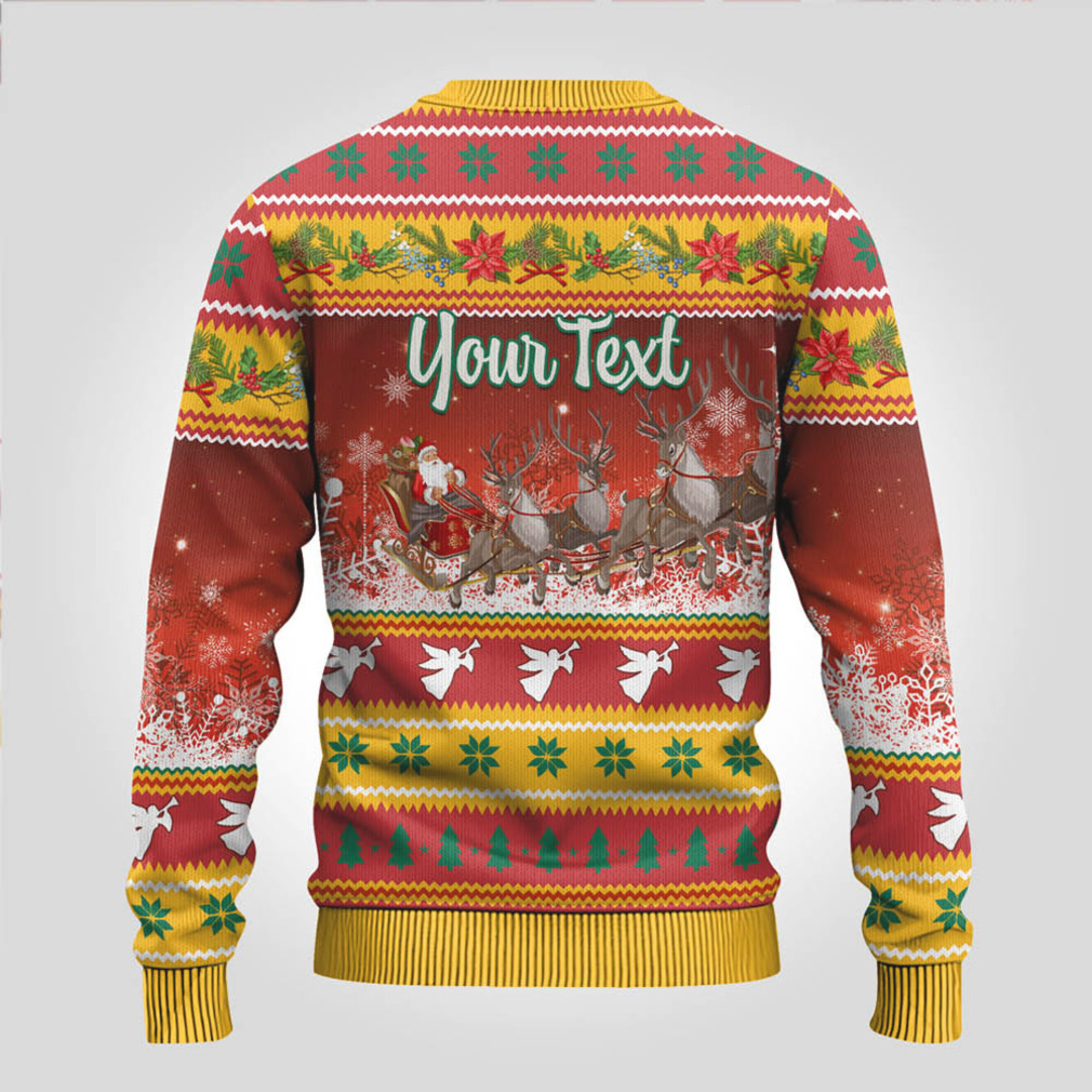 Custom Lithuania Christmas Ugly Christmas Sweater Lietuva Santa Claus With Reindeer