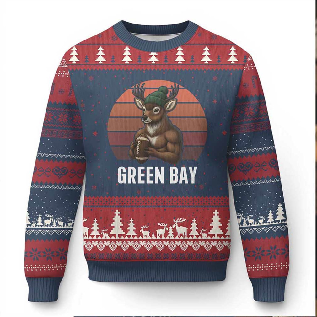 Person wearing Deer Green Bay Football Ugly Christmas Sweater