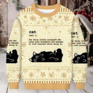Definition Of Cat Funny Christmas Ugly Sweatshirt