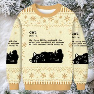 Definition Of Cat Funny Christmas Ugly Sweatshirt