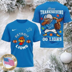 Detroit Lions NFL Turkey Game Happy Thanksgiving Shirt