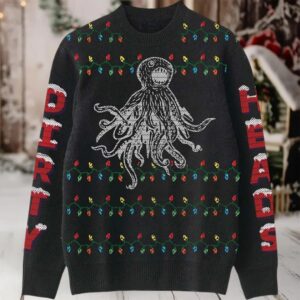 Dirty Heads Holiday Merchandise Octopus With Christmas Lights Black Ugly Christmas Sweater