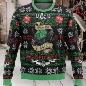Dnd Roll Initiative Ugly Christmas Sweater