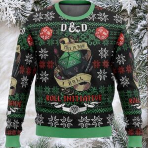 Dnd Roll Initiative Ugly Christmas Sweater